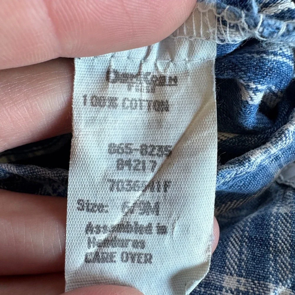 Vintage Baby OshKosh Bgosh Blue Plaid 100% Cotton Overalls 6-9M Paper Tag